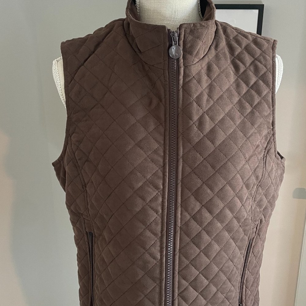 Outback Trading Co. Brown Tufted Vest Suede